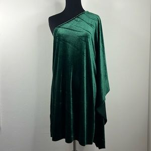 MAVERICK The Collection Green St Patrick’s Day Velour One Shoulder Dress